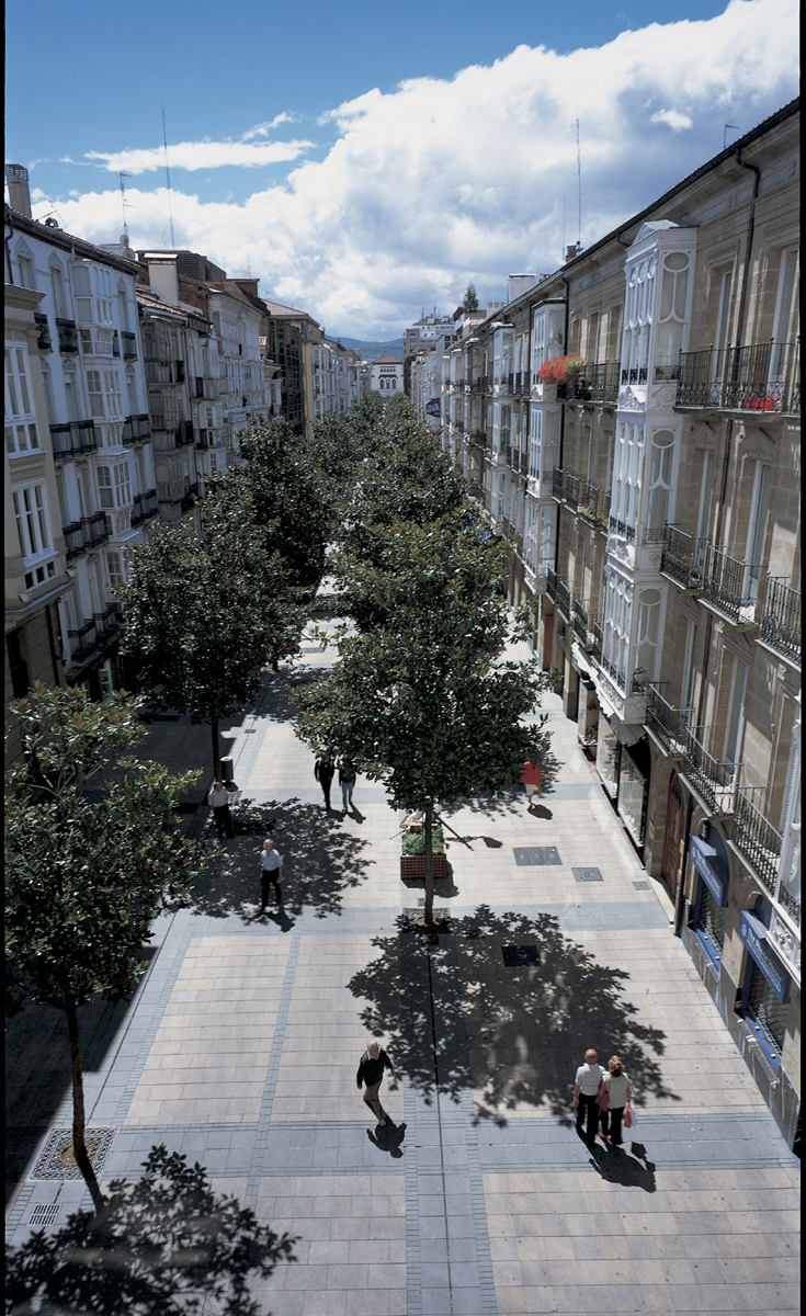 Calle Dato, en el centro de la capotal alavesa